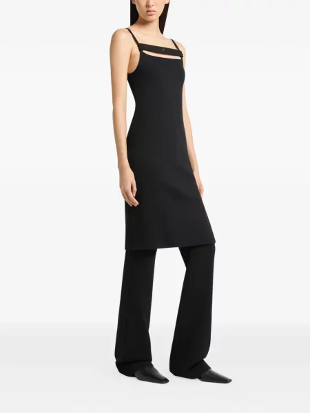 Rochie midi Courreges cu bretele negru