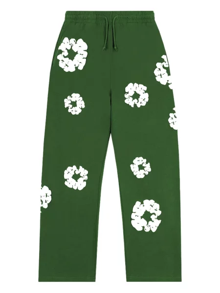 Pantaloni Denim Tears cu imagine alergare verde