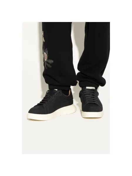 Sneakersy Emporio Armani skórzane na platformie czarne