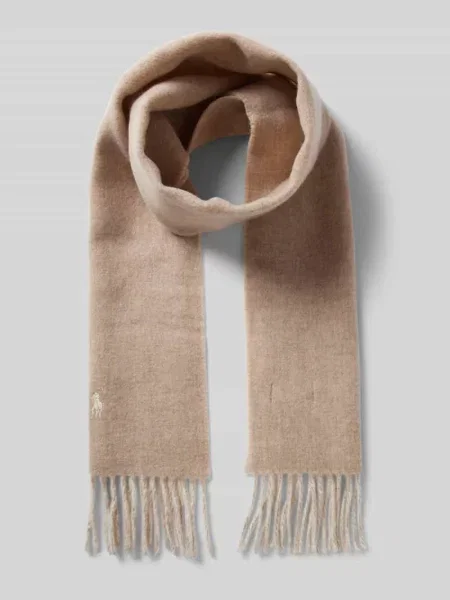 Polo Ralph Lauren szalik z dodatkiem wełny gładki beżowy
