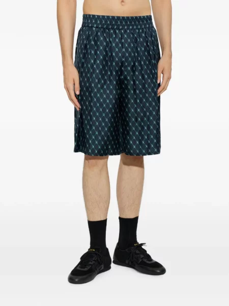 Pantaloni scurți Balmain de mătase albastru