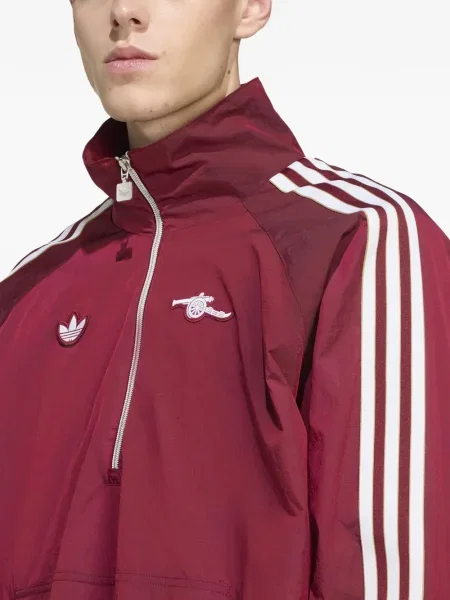Koszulka Adidas z zamkiem błyskawicznym do połowy czerwona