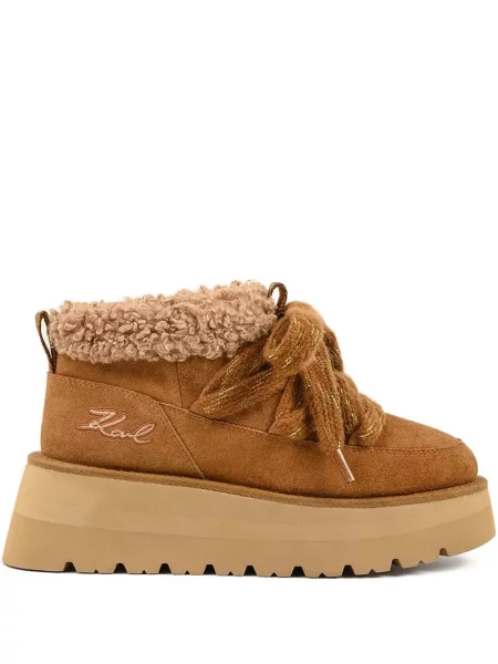 Боти Karl Lagerfeld на платформе кафяво