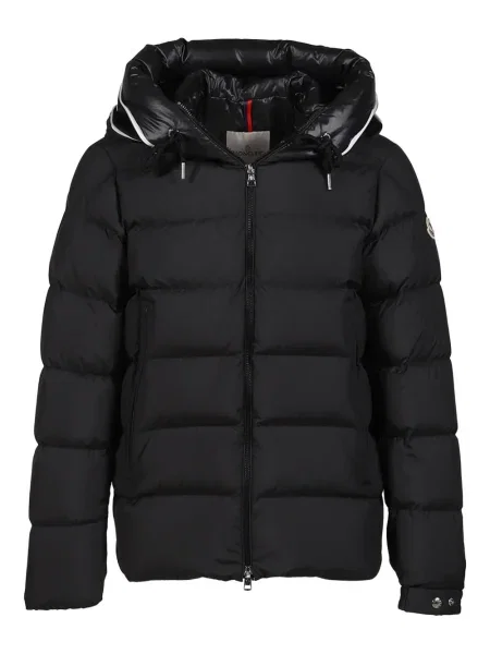 Μπουφάν Moncler με κουκούλα μαύρο