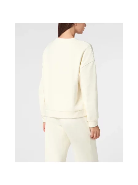 Bluza sportowa Plein Sport z okrągłym dekoltem biała