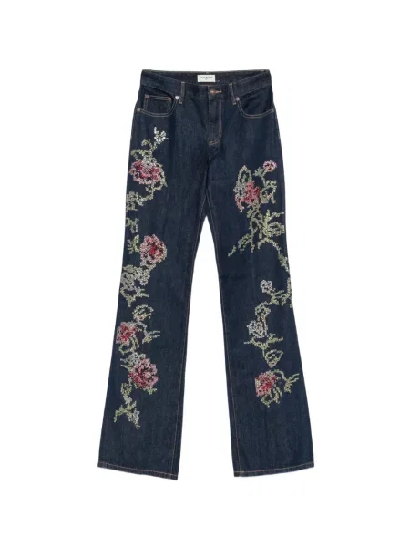 Blugi Tory Burch cu model floral albastru