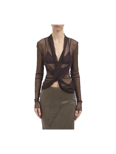 Bluzka Yehuafan tiulowa brązowa