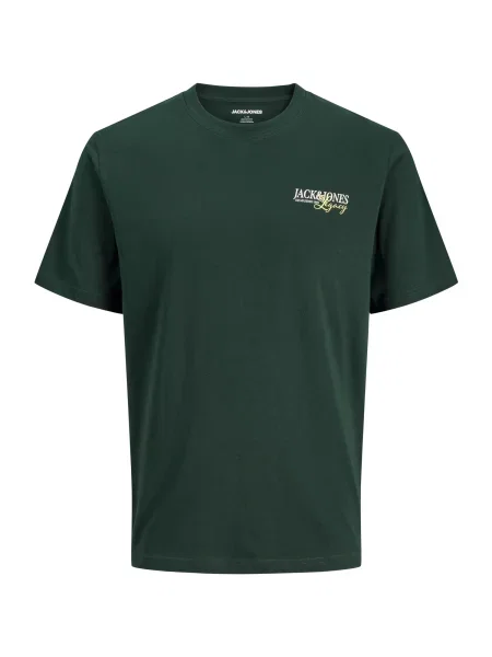 JACK & JONES Tricou JJJADE galben deschis / verde pin alb