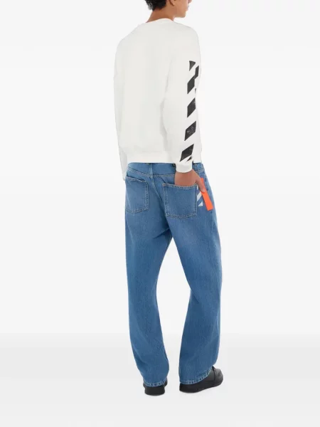 Pulover L/ab C/o Off-white cu imagine alb
