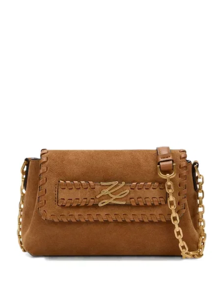 Geanta crossbody Karl Lagerfeld cu autograf maro