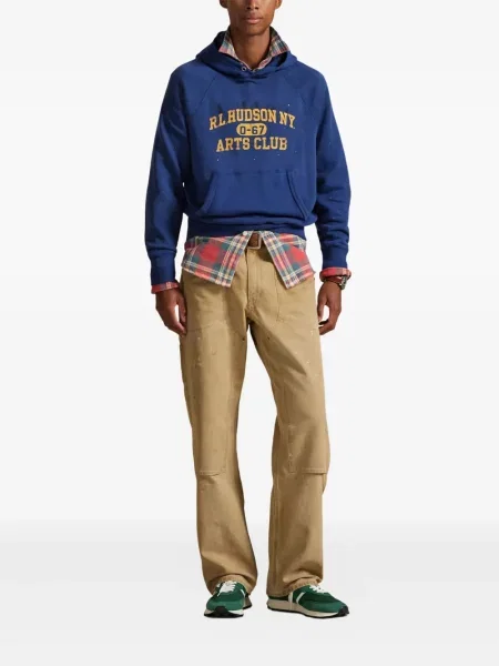 Iš natūralios odos trumpas dryžuotos polo marškinėliai Polo Ralph Lauren pilka