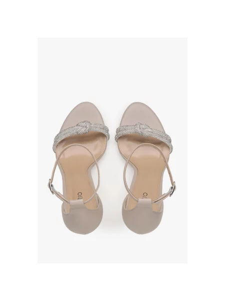 Босоніжки Ankle strap шкіряні Estro бежеві