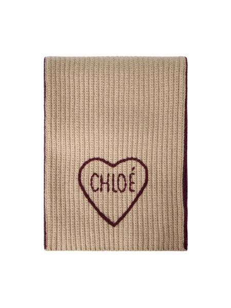 Chloé Szal Z Kaszmiru braun beżowa