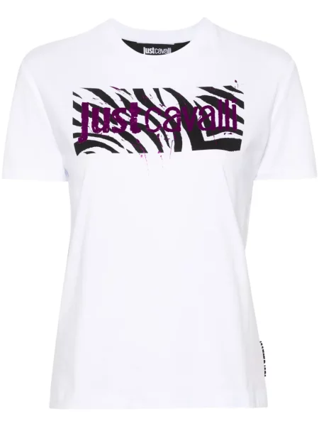 Tricou Just Cavalli cu imagine alb
