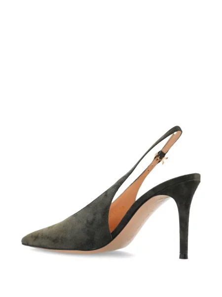 Pantofi cu toc Gianvito Rossi din piele de căprioară slingback verde