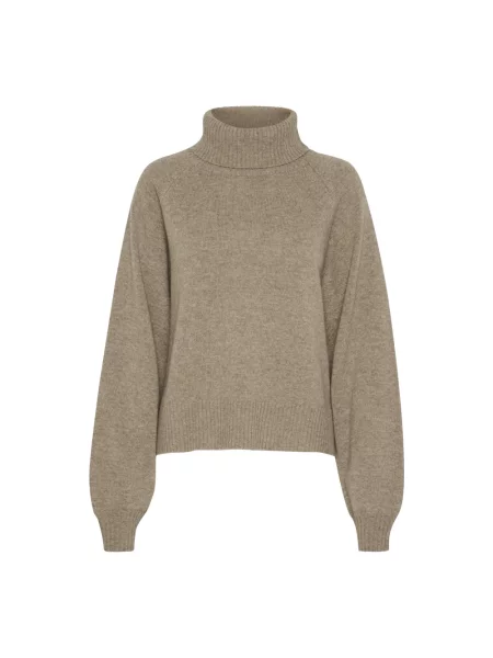Krótki sweter Gestuz wełniany beżowy