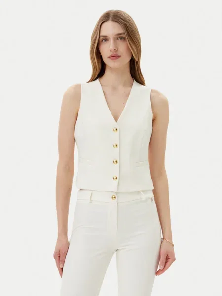 Maryley Vestă elegantă Écru