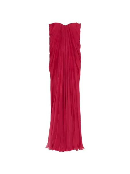 Maxi sukienka maxi Alexander Mcqueen drapowana garniturowa czerwona