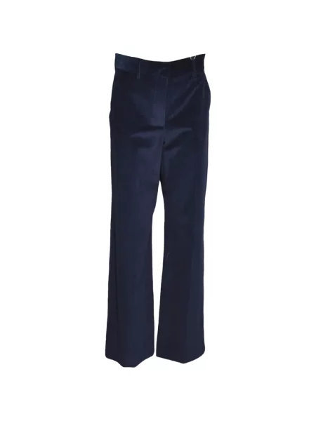 Pantaloni Weekend Max Mara de catifea cord evazate albastru