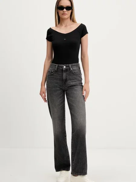 Tommy Jeans rifle straight dámske čierna