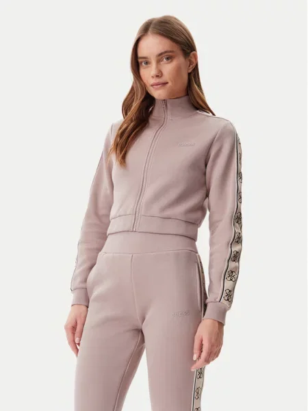 Guess bluza BRITNEY beżowy z aplikacją brązowa