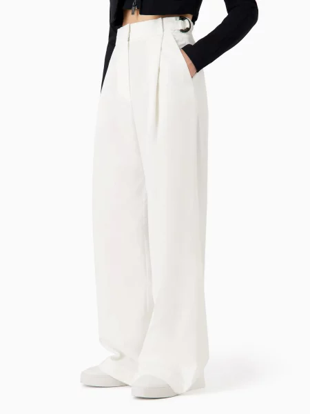 Emporio Armani Брюки палаццо білий