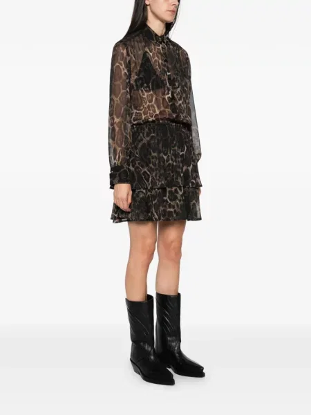 Rochie mini Just Cavalli cu imagine cu model leopard maro