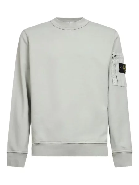 Pulover Stone Island cu decolteu rotund cu strasuri gri
