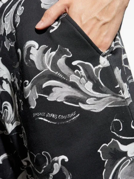 Kratke traper hlače Versace Jeans Couture s printom crna