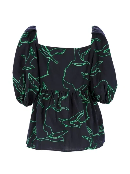 Haftowany top Stine Goya niebieski