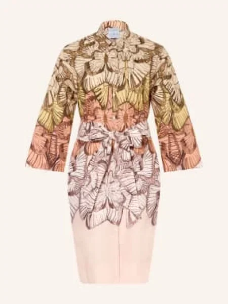 Sara Roka Sukienka Koszulowa Z Rękawami orange żółta