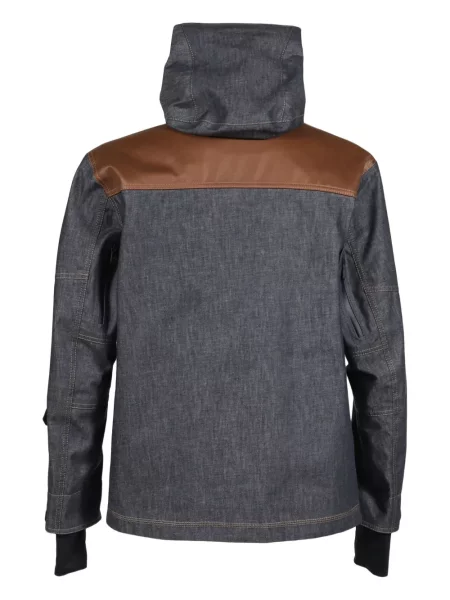 Geacă Moncler Grenoble cu glugă albastru