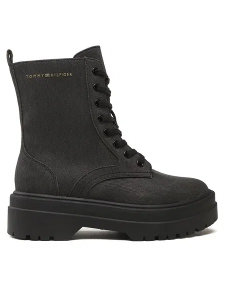 Tommy Hilfiger Trappers Feminine Essential Canvas negru