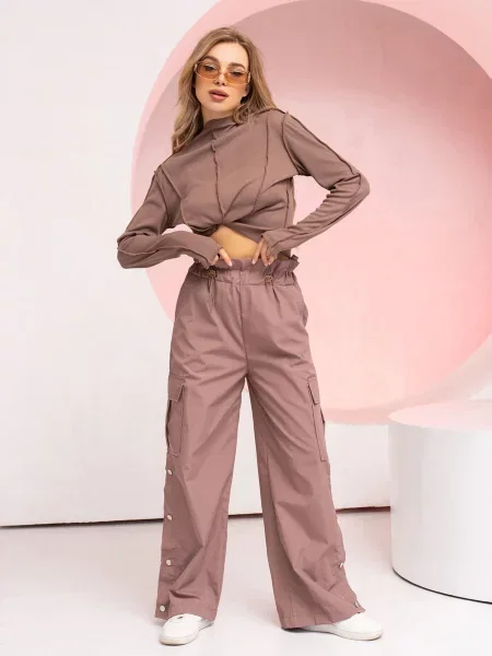 ISSA Plus Штани повсякденні без підкладки бежевий