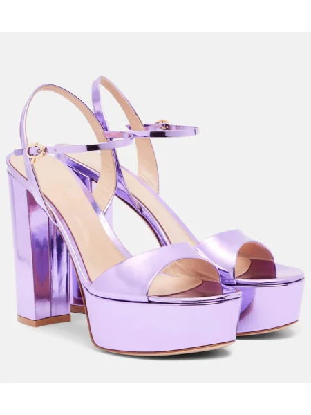 Sandale Gianvito Rossi din piele cu platformă violet