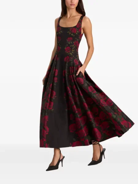 Rochie midi Alice + Olivia cu model floral cu imagine negru