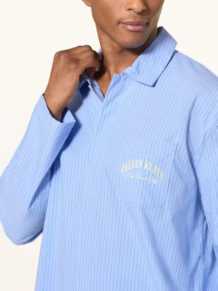 Calvin Klein Piżama Cotton Crest blau czarna