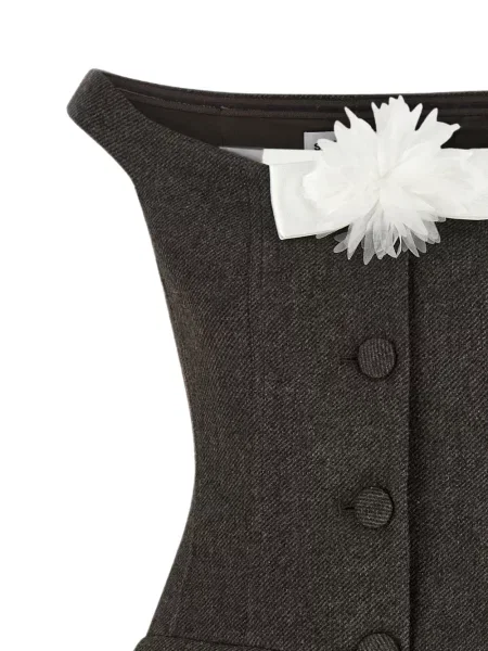 Gulerat rochie mini Self-portrait maro