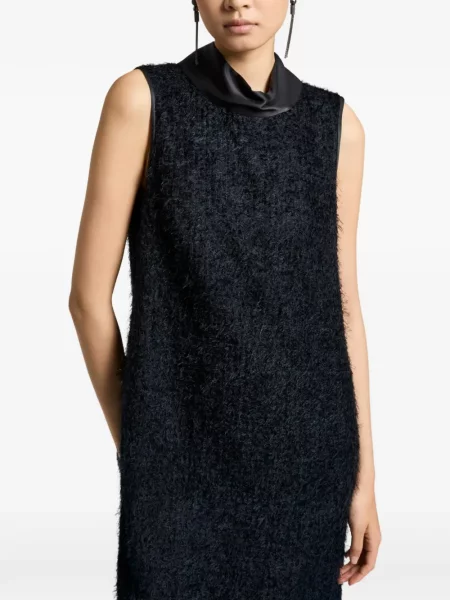 Bouclé rochie mini Peserico fără mâneci albastru