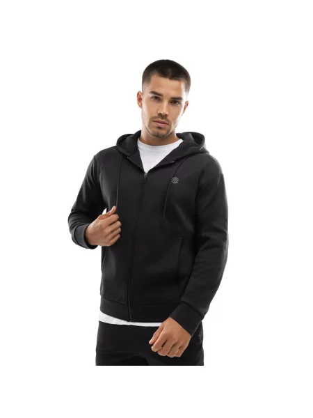 Rozpinana bluza treningowa z kapturem Fitness Siroko Intrepid czarna