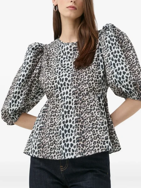 Top Notes Du Nord cu imagine cu model leopard alb