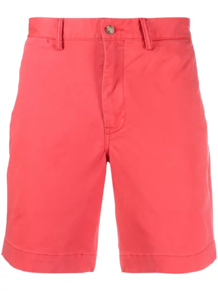Prugaste kratke traper hlače Polo Ralph Lauren s vezom od kašmira bijela