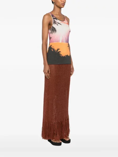 Top Rabanne cu imagine negru