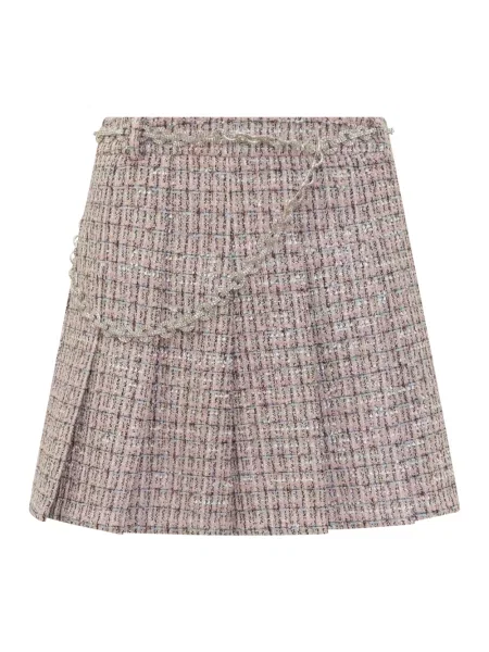 Mała mały spódnica mini Self-portrait tweedowa różowa