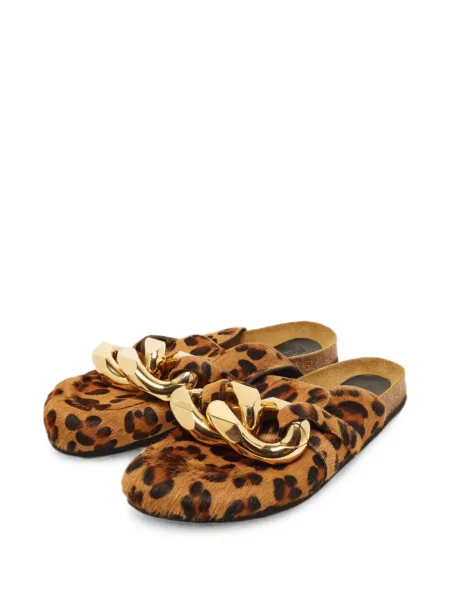 Papuci tip mules Jw Anderson cu imagine cu model leopard maro