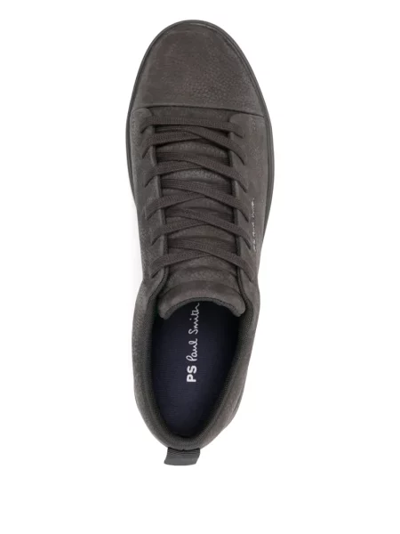 Sneakerși Paul Smith cu șireturi din nubuc gri