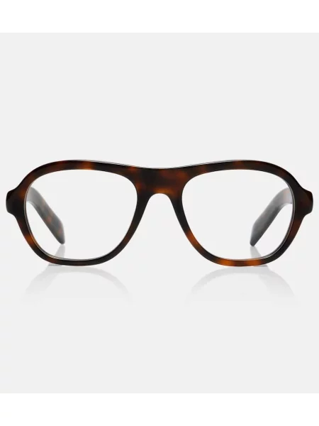 Ochelari de soare aviator Prada cu autograf maro