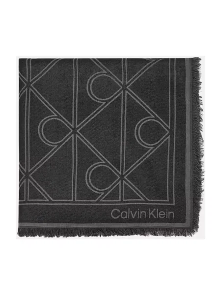 Szal Ck Calvin Klein z nadrukiem szara