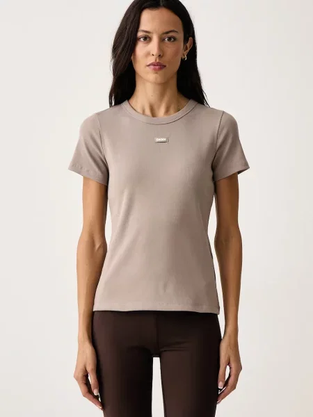DKNY tricou loungewear pentru femei cu bej