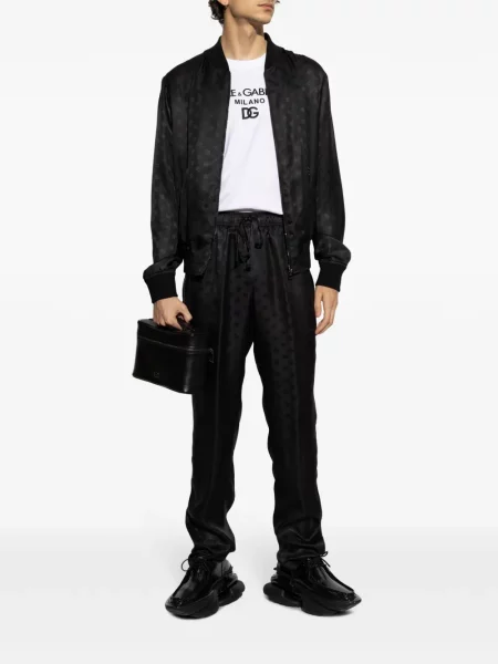 Копринени панталон Dolce & Gabbana черно